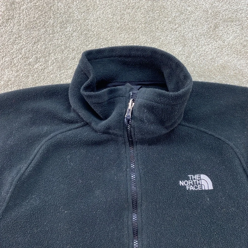 The North Face Full Zip Fleece Jacket Mens Large Black TKA 100 Mock Neck Raglan‎